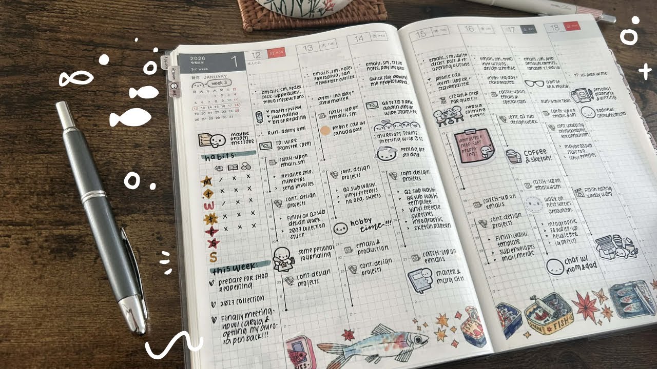 Weekly Plan With Me: A Fishy Week 🐟 | Hobonichi Cousin