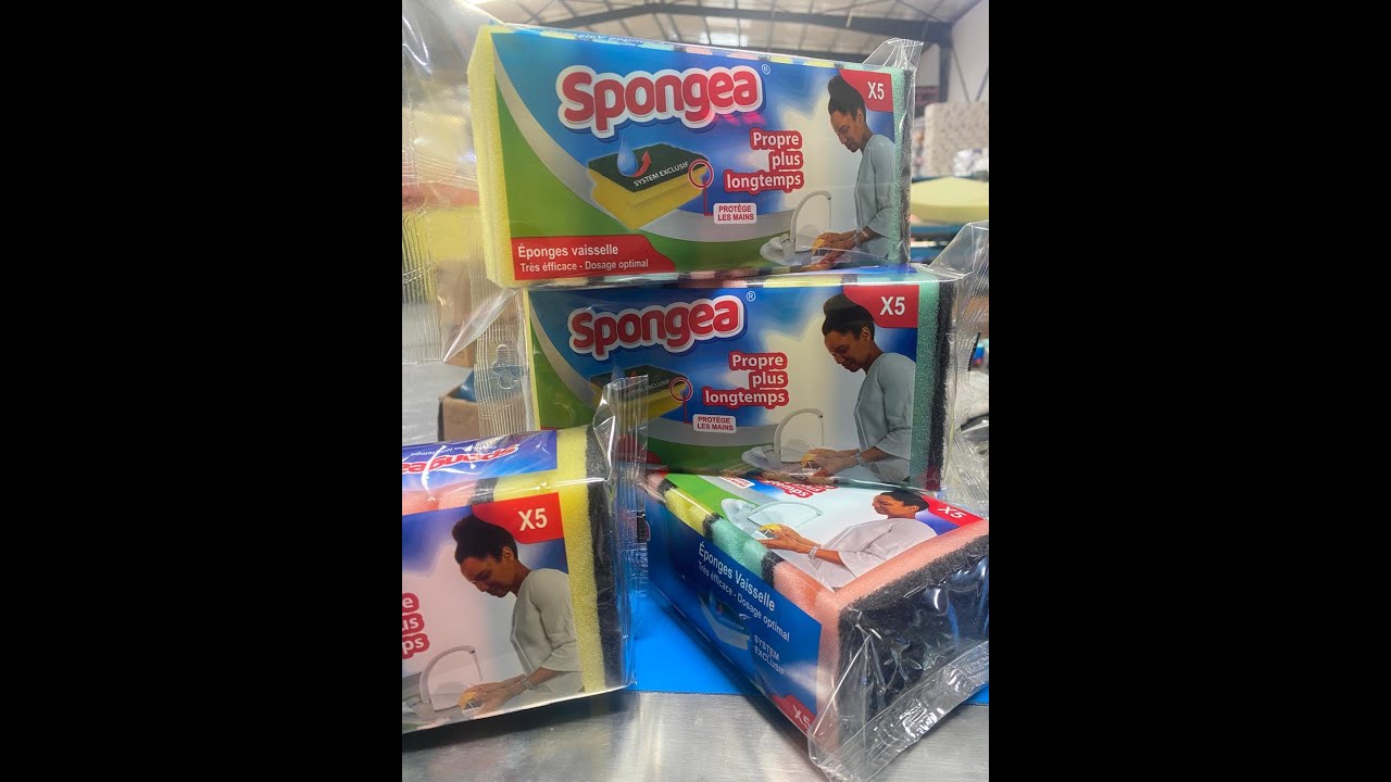 Renkli oluklu bulaşık süngeri üretim makinası. Colored corrugated dish sponge production machine