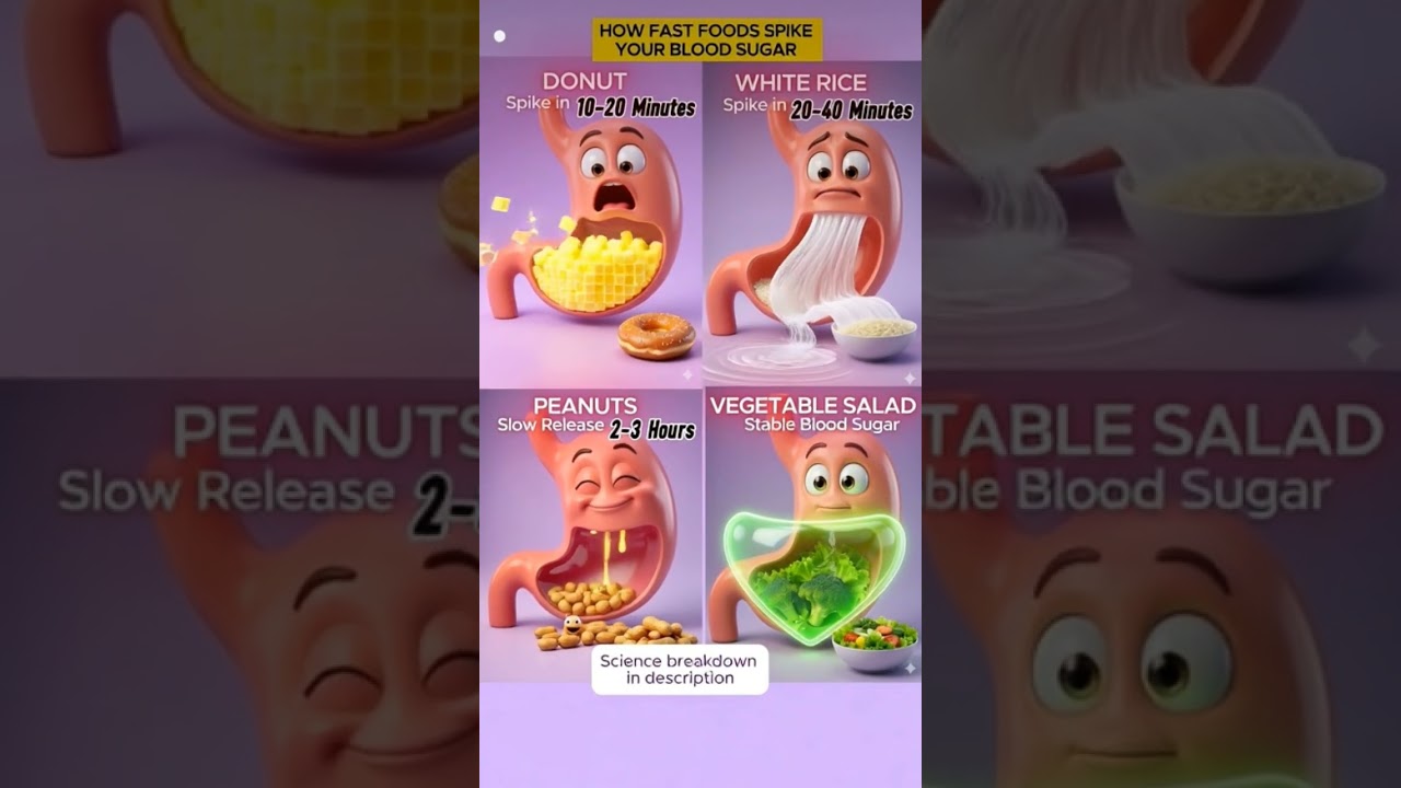 How Fast Foods Spike Your Blood Sugar 🍩 (This Will Shock You) #shorts #shortsfeed #challenge