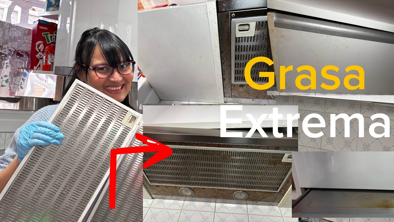 Limpieza profunda del extractor de cocina MUY Sucio (Grasa acumulada - pegada) Ep. 1