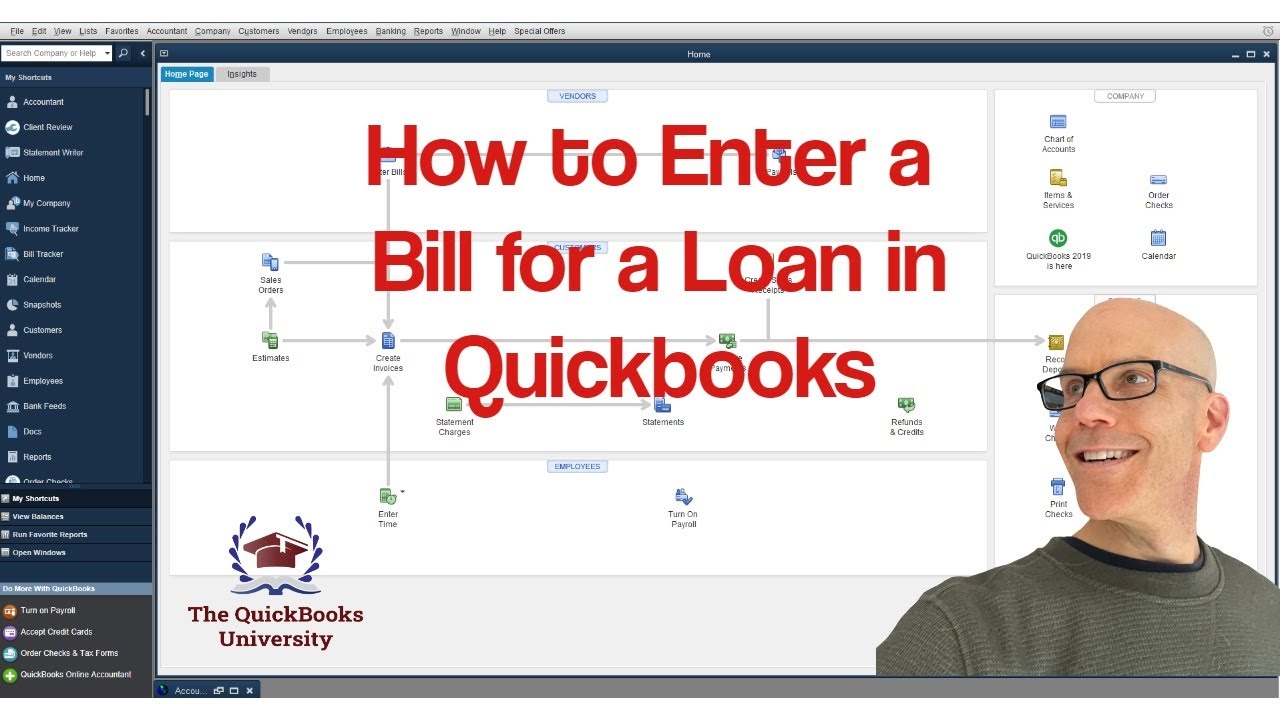 How to Enter a Bill for a Loan in Quickbooks
