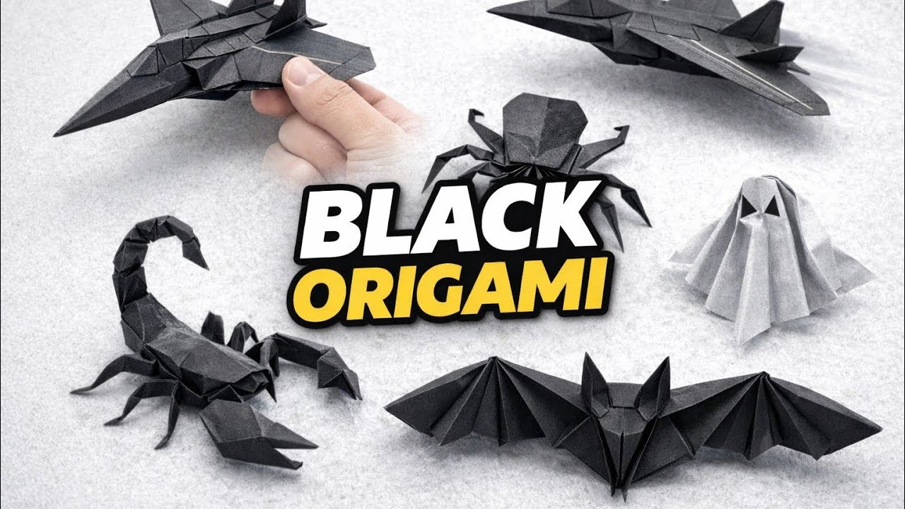 6 INSANE Black Origami Transformations You Must See! ✈️🕷️🦂🦇