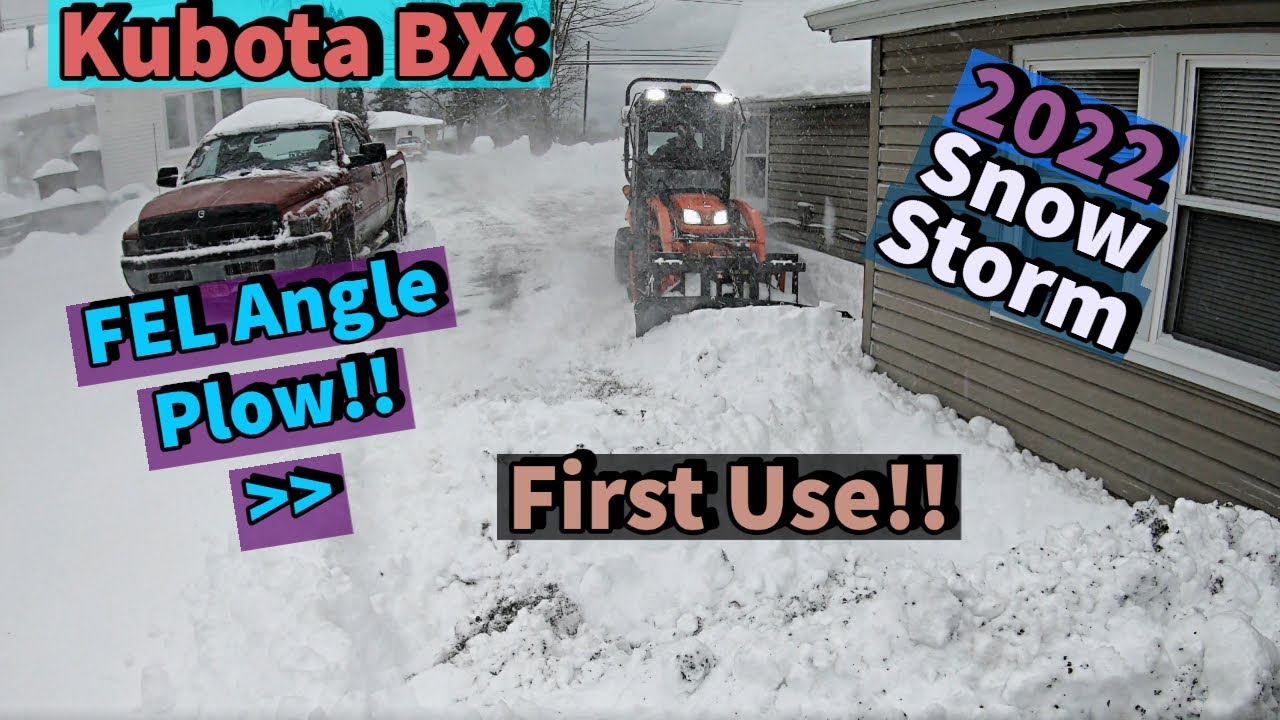 Kubota BX — уборка глубокого снега (снегоочиститель FEL!!) — первое использование!! 2022