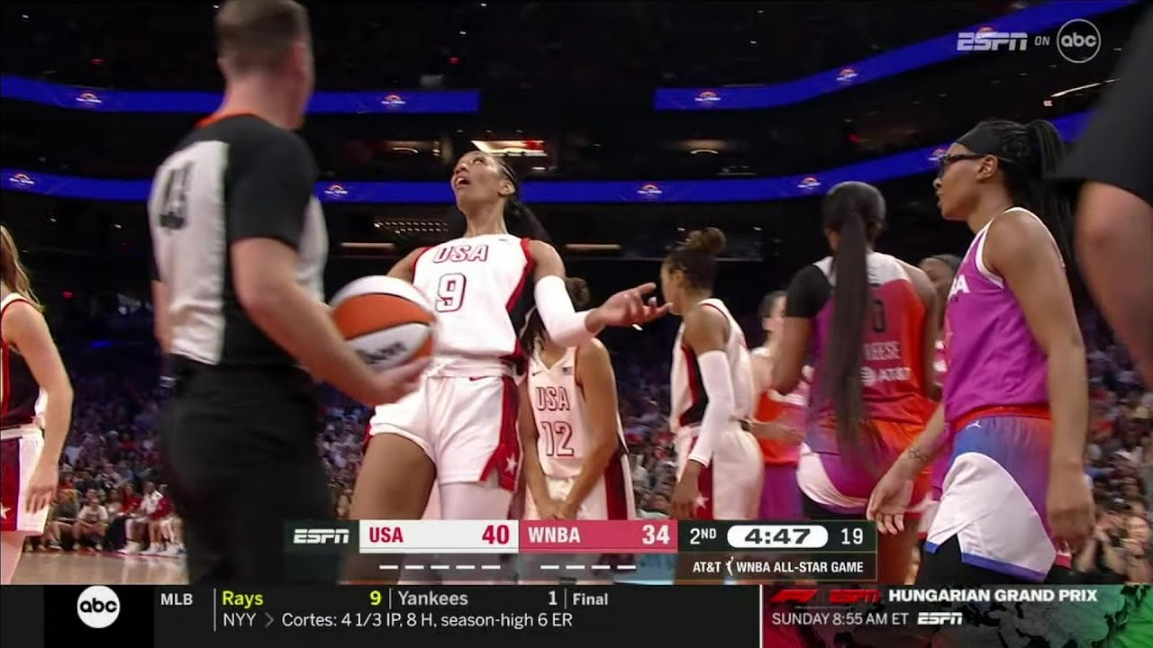 😂 A'ja Wilson Tells Ref Her BFF Allisha Gray FLOPPED After Obvious Foul | WNBA All-Star Game
