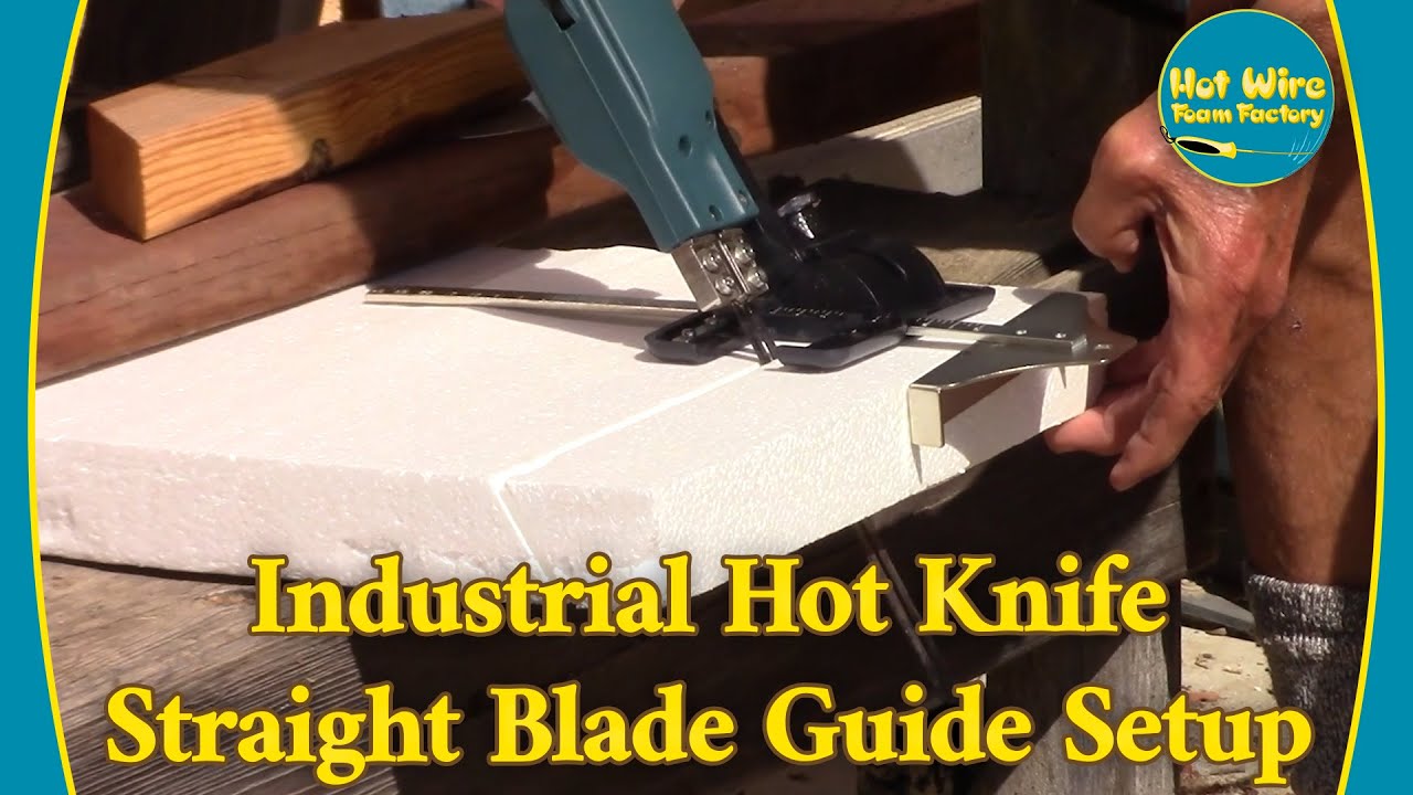 Industrial Hot Knife Straight Blade Guide Setup | Hot Wire Foam Factory #styrofoam #foamcutting