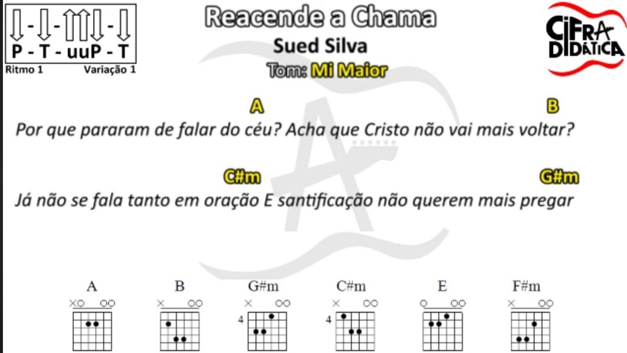 Reacende a Chama - Sued Silva  - CIFRA SIMPLIFICADA