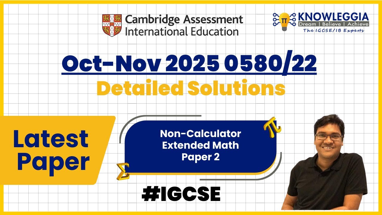 IGCSE Oct-Nov 2025 0580/22 | Non Calculator Paper 2 | Extended Maths 0580 | #igcsemaths