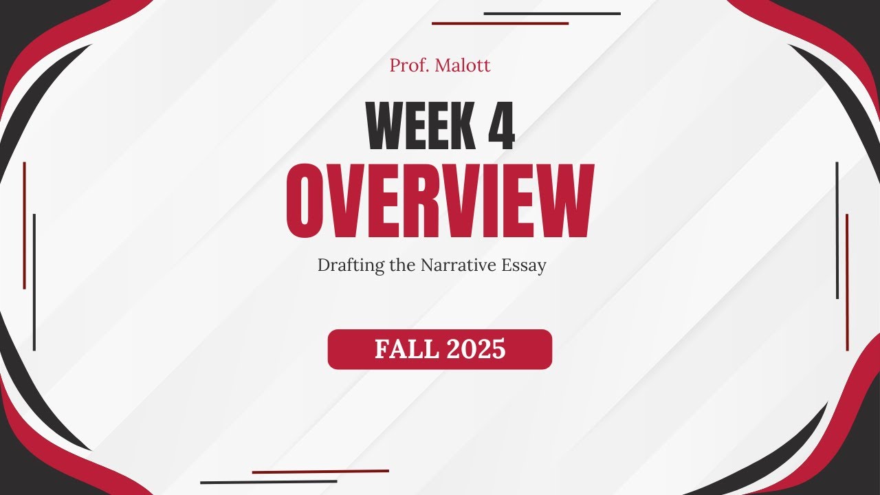 Week 4: Drafting the Narrative | ENGL 0099 FA25