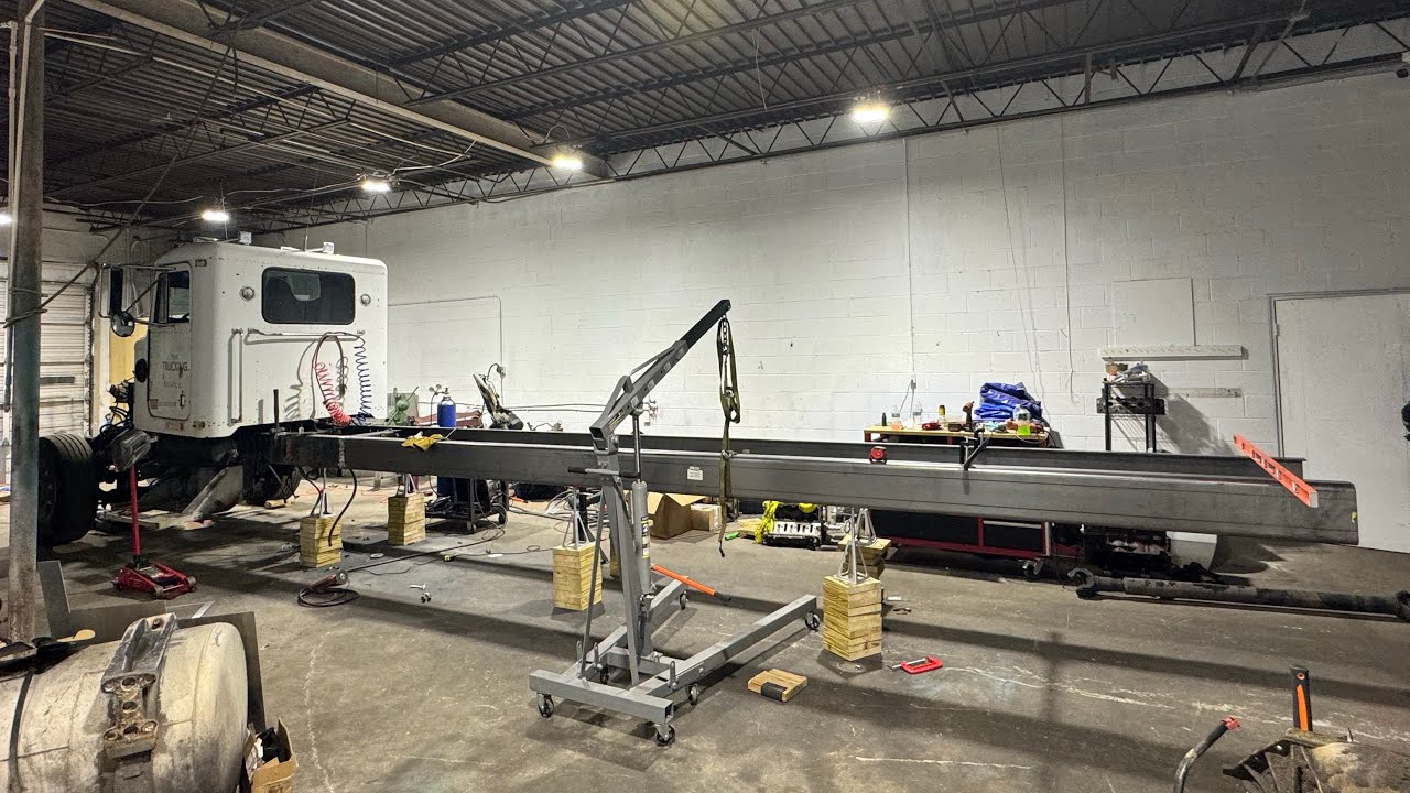 379 Peterbilt MASSIVE frame stretch pt. 1. 330” WB