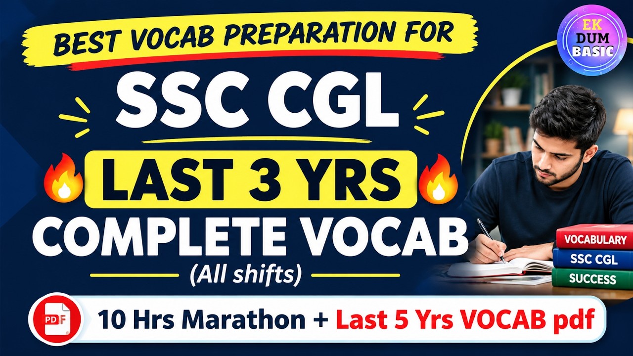 SSC CGL 2026 Vocabulary | Last  3 Years PYQ Vocab Marathon 🔥 | Complete English Vocabulary