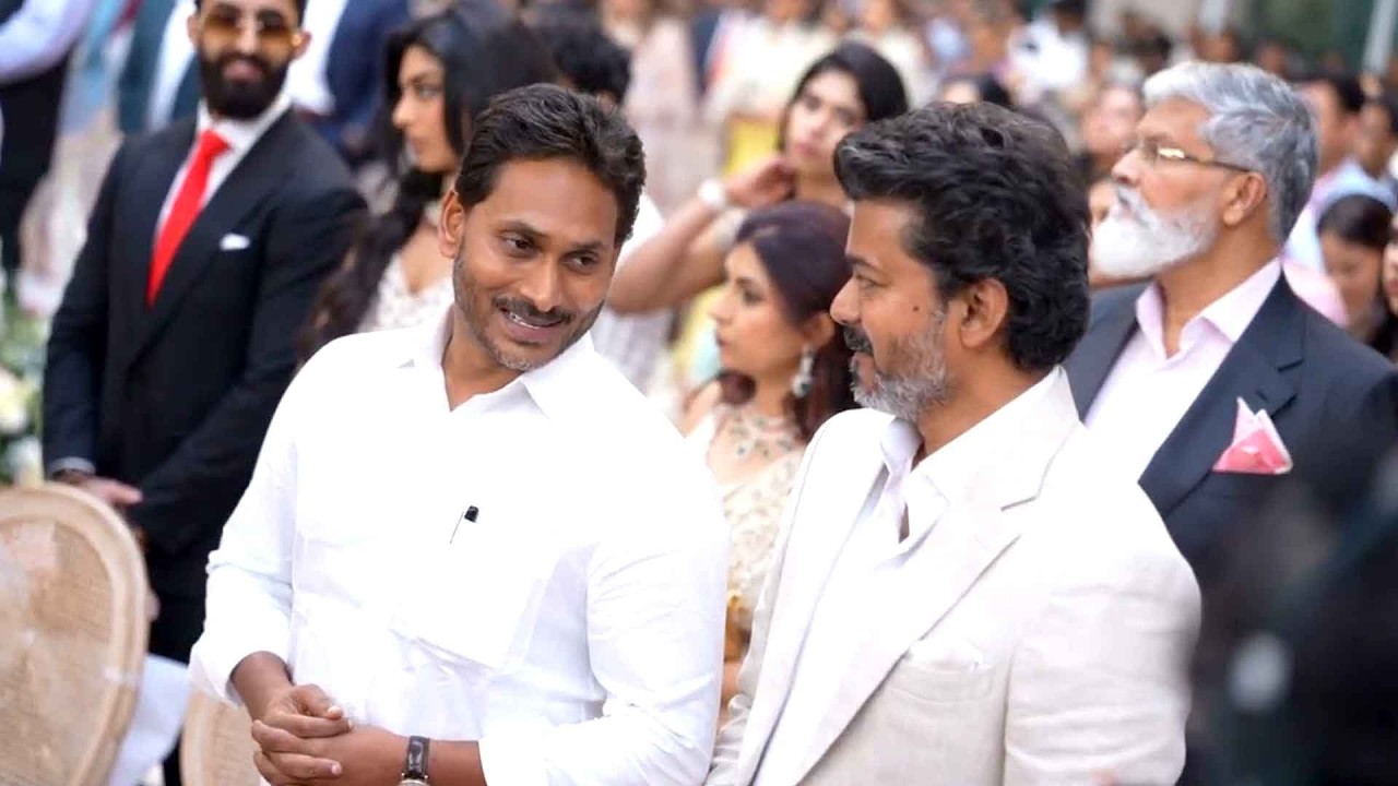 YS Jagan Mohan Reddy Meets TVK Chief Vijay at Wedding Ceremony in Chennai @HitTVTalkies