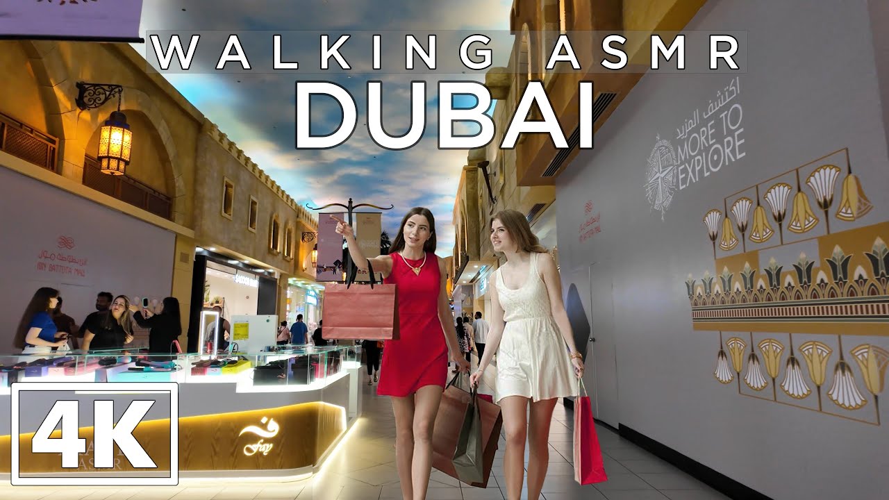 DUBAI [4k] Walking in Amazing Battuta Mall - ASMR