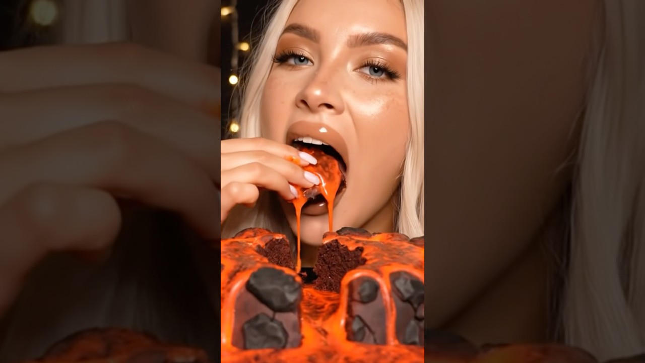 LAVA CAKE 🌋 #aiasmr #lava #lavacake #aigenerated #mukbang #eating #asmr #veo3 #asmr #eatingsounds