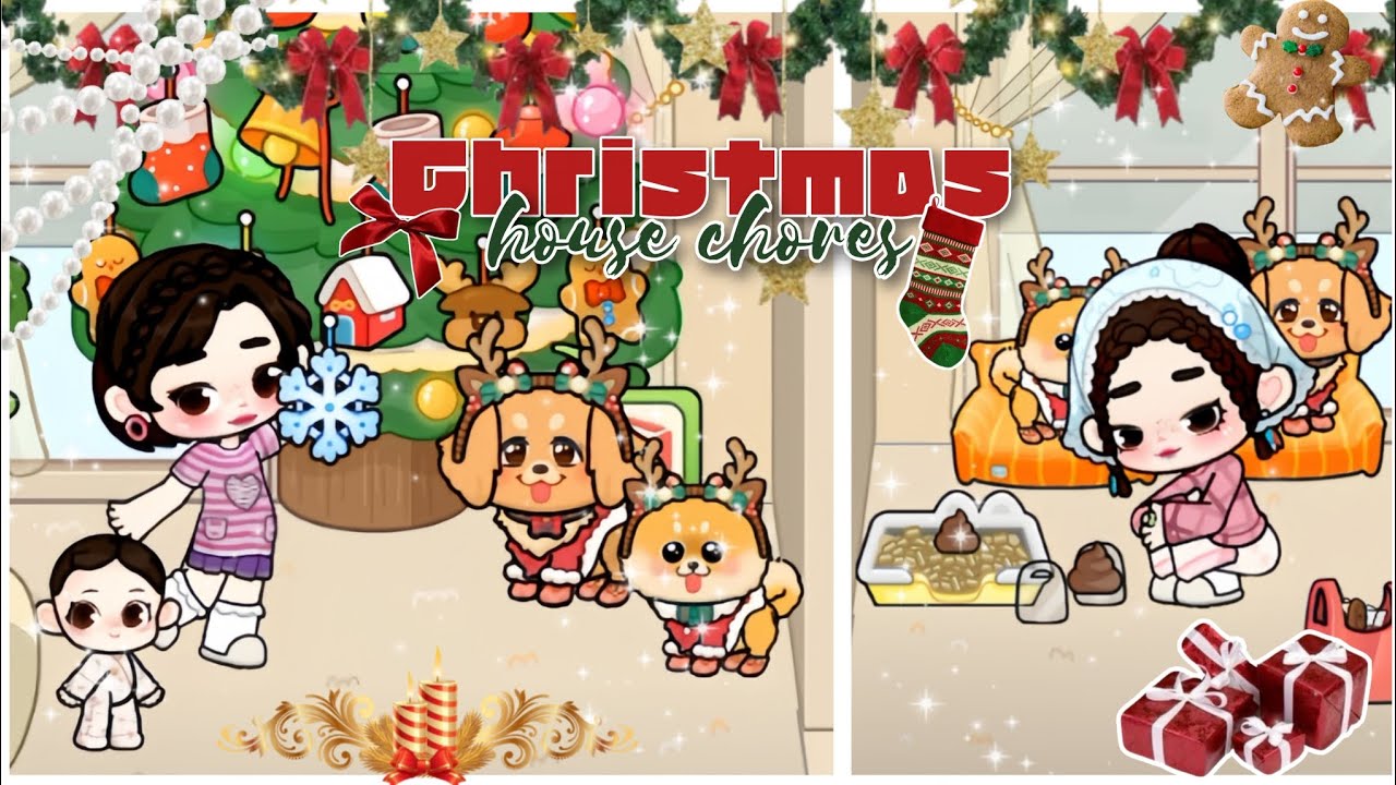 ⋆˚꩜｡ Christmas house chores 🧺🍪 ✰⋆ASMR⋆✰ | Game World 