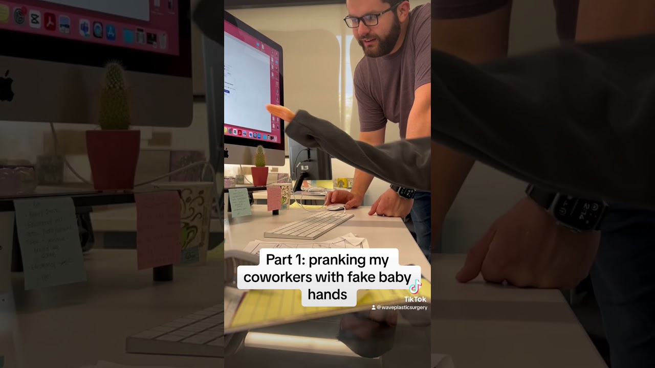 PArt1: Pranking my coworker with fake baby hands #prank #shorts #funny #workhumor