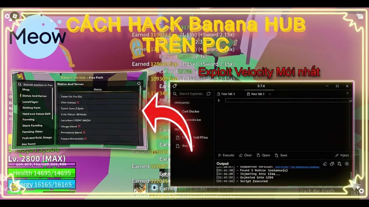 CÁCH HACK BANANA HUB MỚI NHẤT Với Velocity Nokey | Exploit Nokey