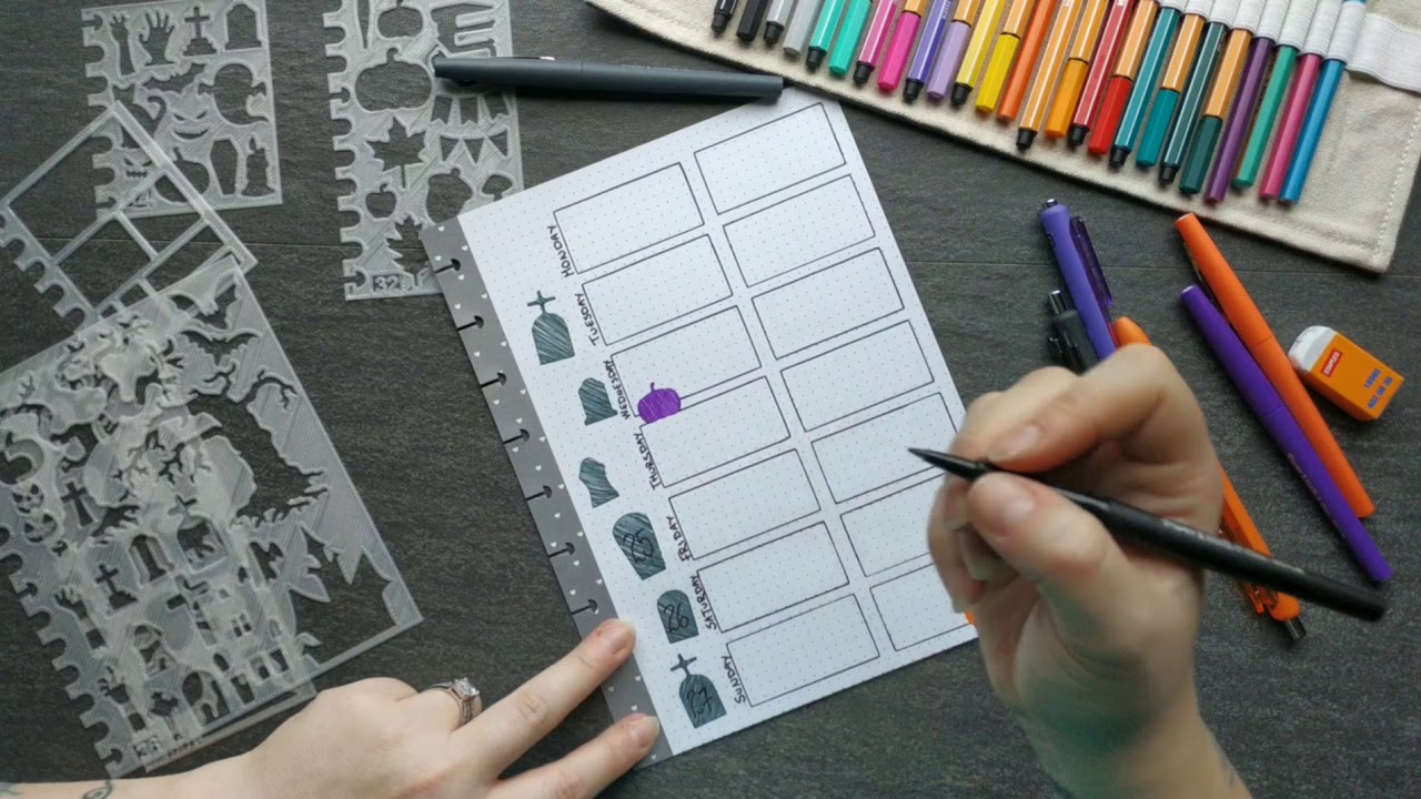 Bullet Journal Social Media Spread | Plan With StudioB16 | Planner Stencils | Happy Planner Classic