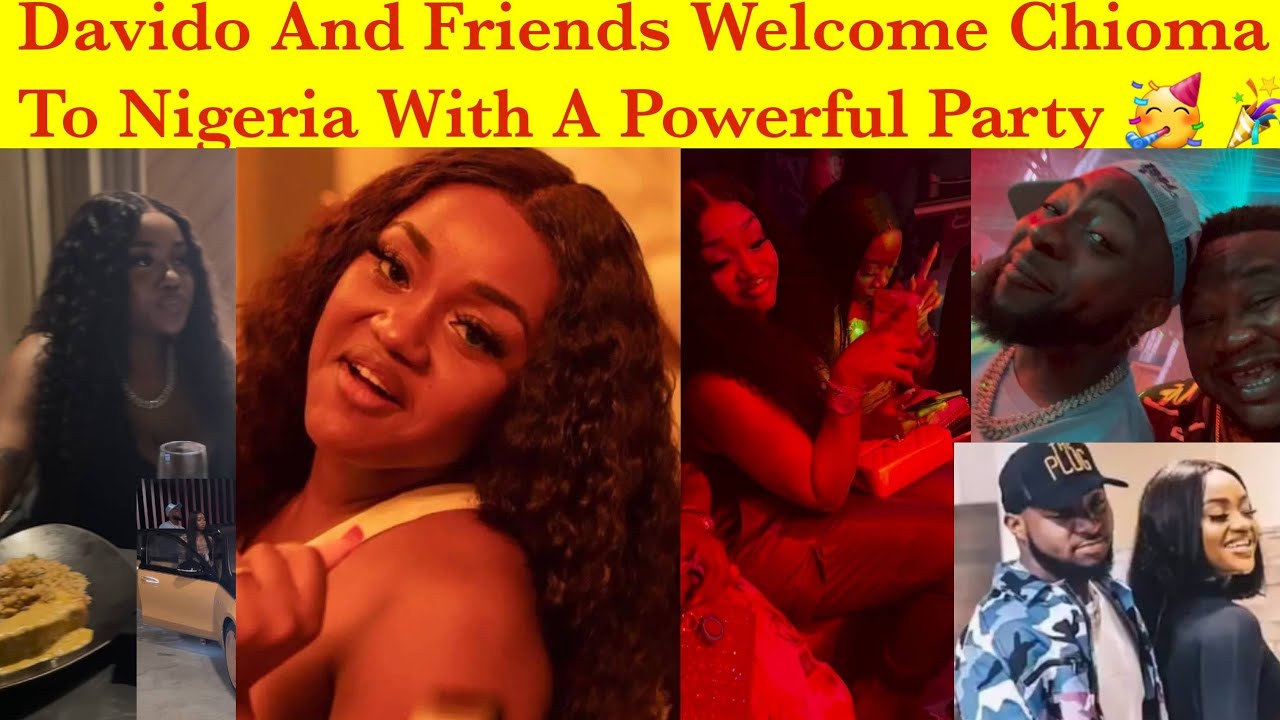Davido and friends welcome Chioma and the twins back to Nigeria in a lavish party 🥳