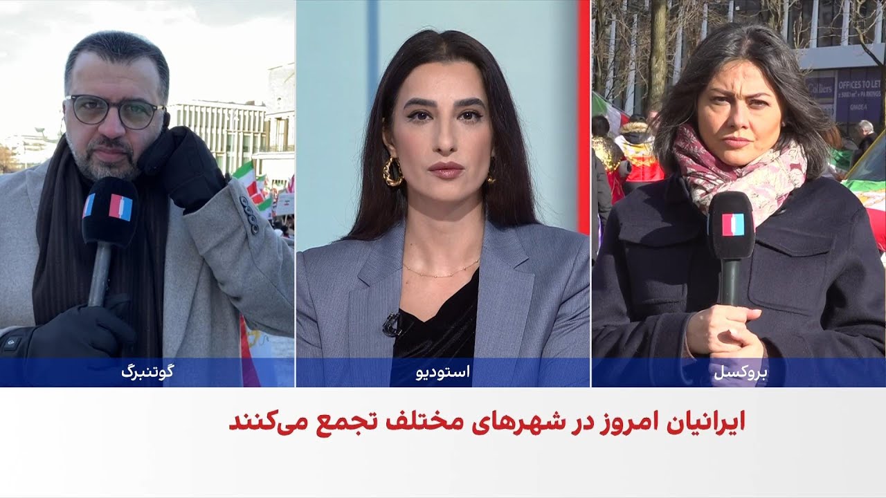 تجمع ایرانیان در گوتنبرگ و بروکسل در حمایت از انقلاب ملی