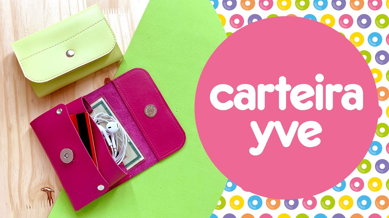Carteira Yve - em sintético com corte a fio - SUPER FÁCIL