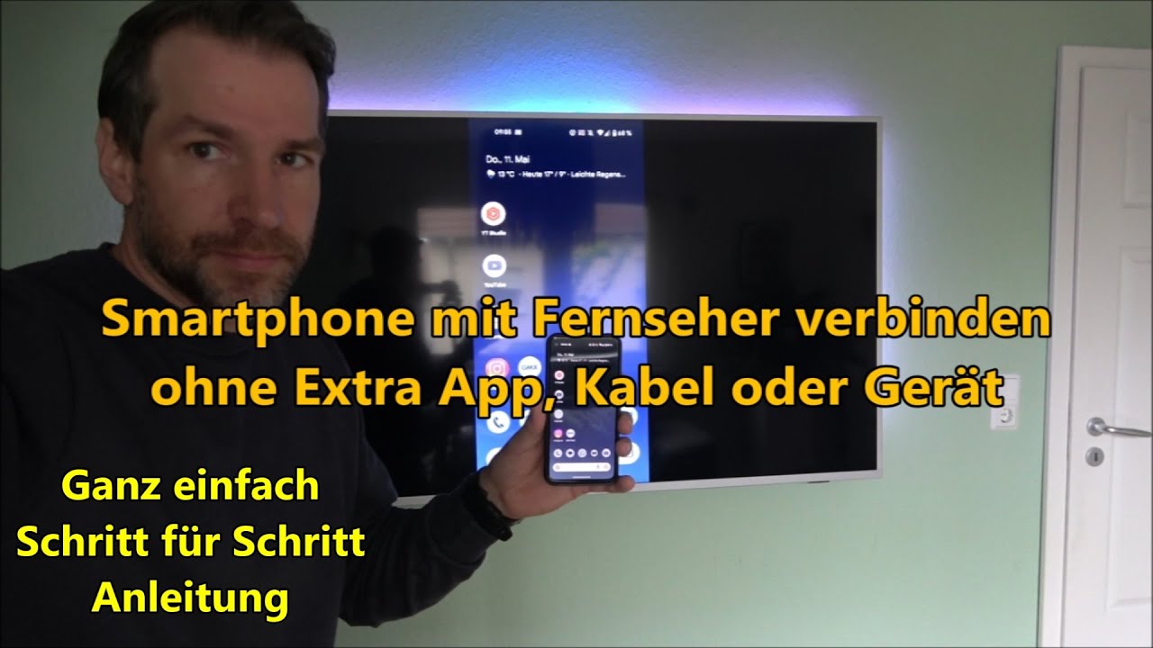 Smartphone mit Fernseher verbinden Handy mit TV verbinden Bildschirm spiegeln