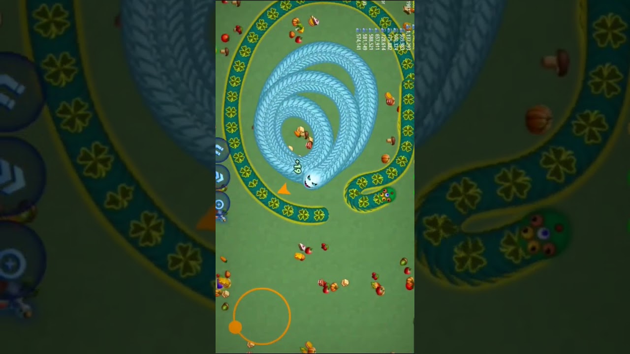 🐍😱 Worms Zone io biggest snake surrounding #shorts #snake_game #saampwalagame #wormszoneio #game