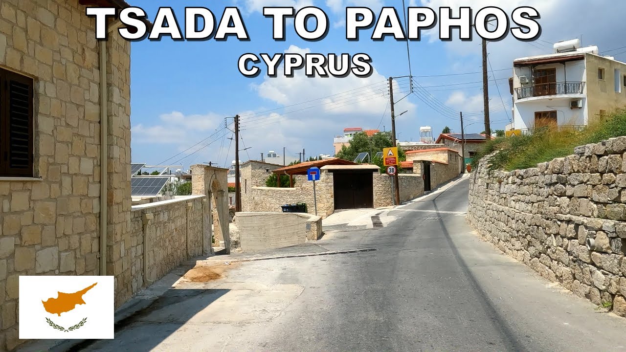 DRIVING from TSADA VILLAGE to PAPHOS CITY in CYPRUS 4K (60fps)