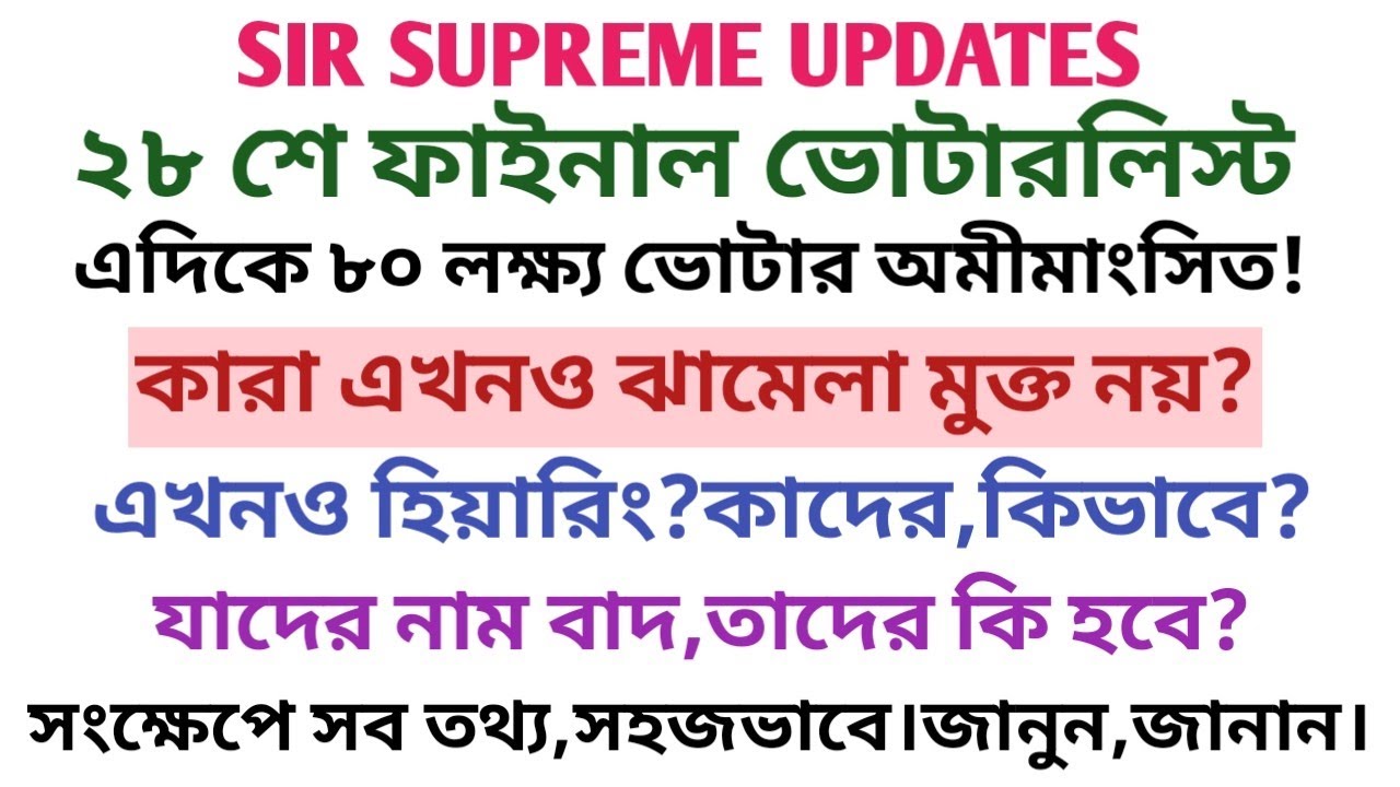 SIR লেটেস্ট আপডেট/SIR LATEST UPDATE@24/02/2026