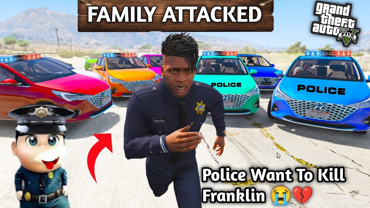 GTA 5: Franklin Attacked By 100 Police Verna Owned By His Family 💔😭Shinchan Lost 😔 Ps Gamester