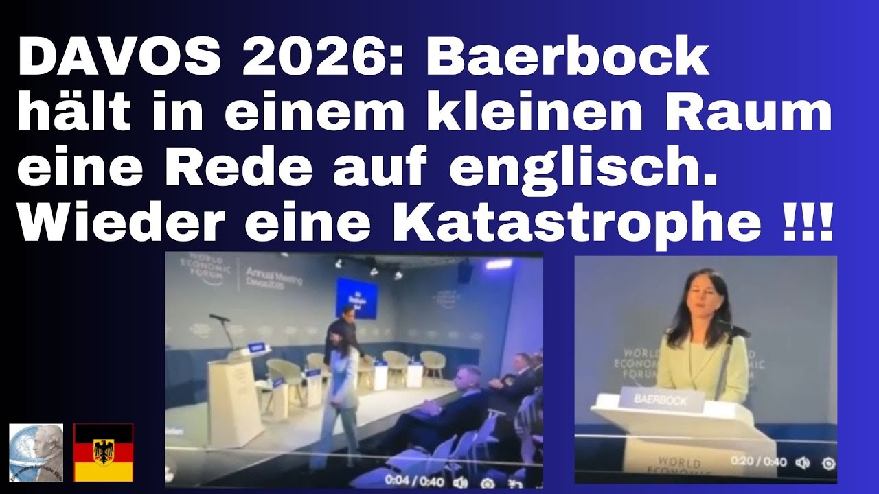 Baerbock hält in Davos 2026 eine Rede im kleinen Nebenraum !!!