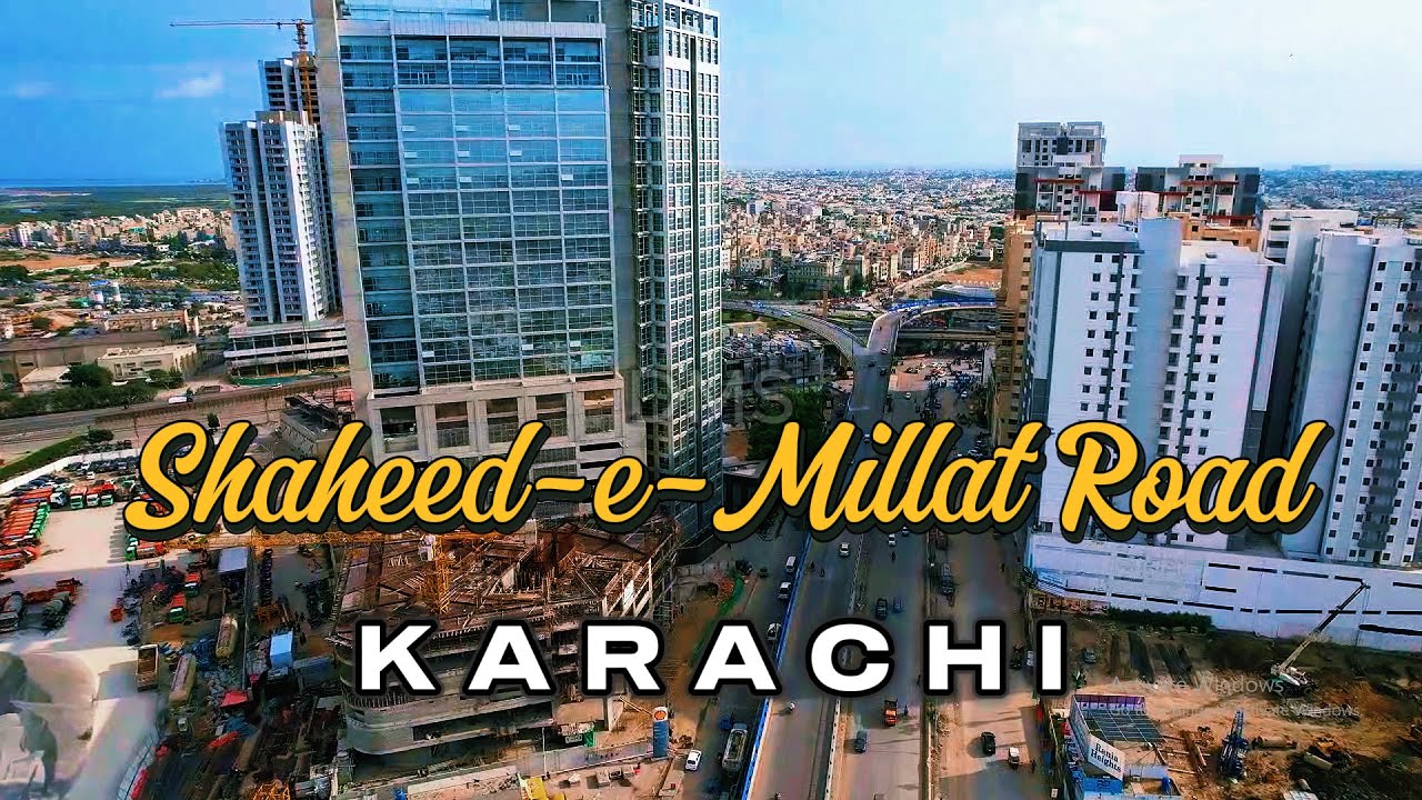 Shaheed e Millat Road Karachi - Drone View