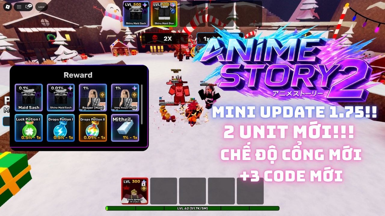 REVIEW ANIME STORY 2 UPDATE 1.75 (NEW 3 CODE) (ROBLOX)