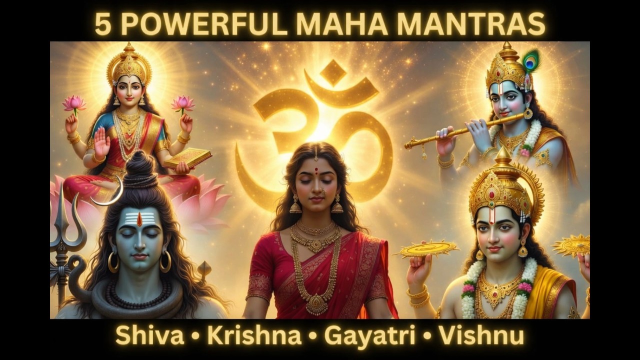 5 Powerful Maha Mantras | 15 Min Divine Chant | Shiva, Gayatri, Krishna & Vishnu #krishna #shiva