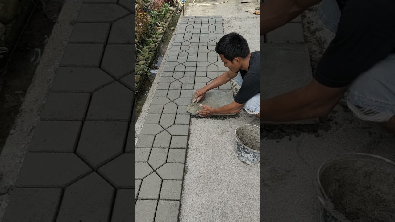 paving blok memakai cetakan langsung