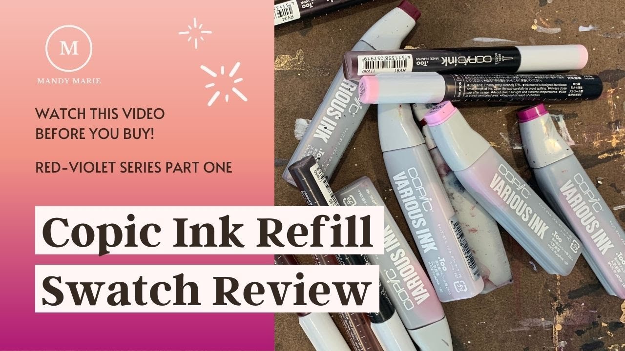 10 Beautiful Copic Ink Refill Swatches: Red Violet Series Part 1
