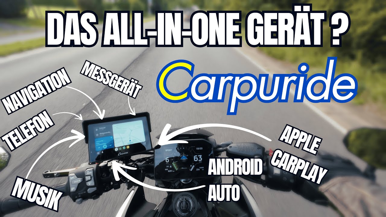 ANDROID AUTO / APPLE CARPLAY auf jedem Motorrad | Testvideo Carpuride W502 S Pro