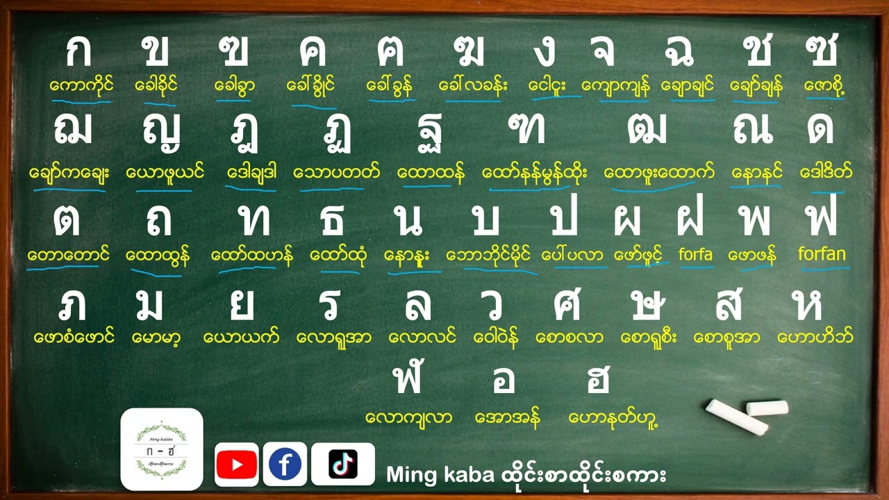 ก-ฮ พยัญชนะ ထိုင်းဗျည်း၄၄လုံး
