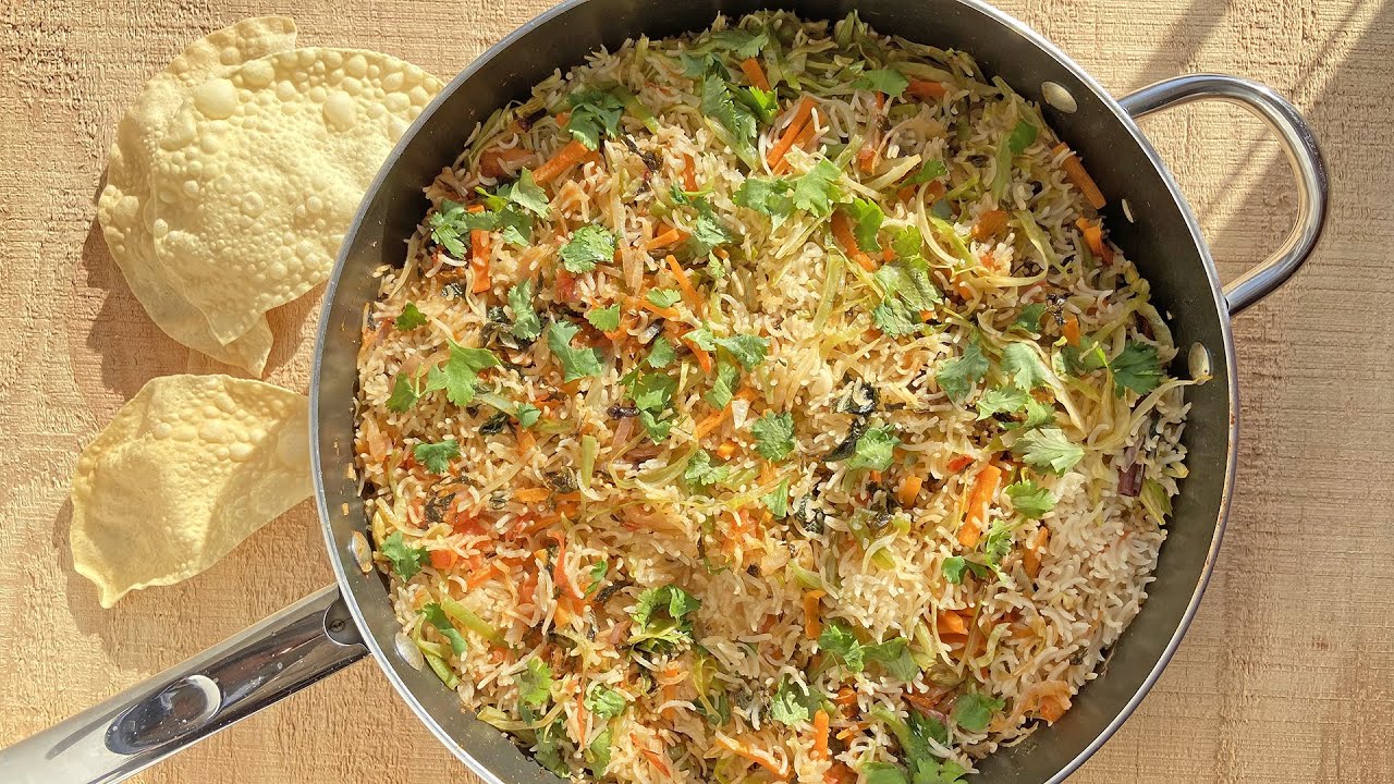 Easy One Pan Vegetable Pilaf | Vegetable Rice Pulao