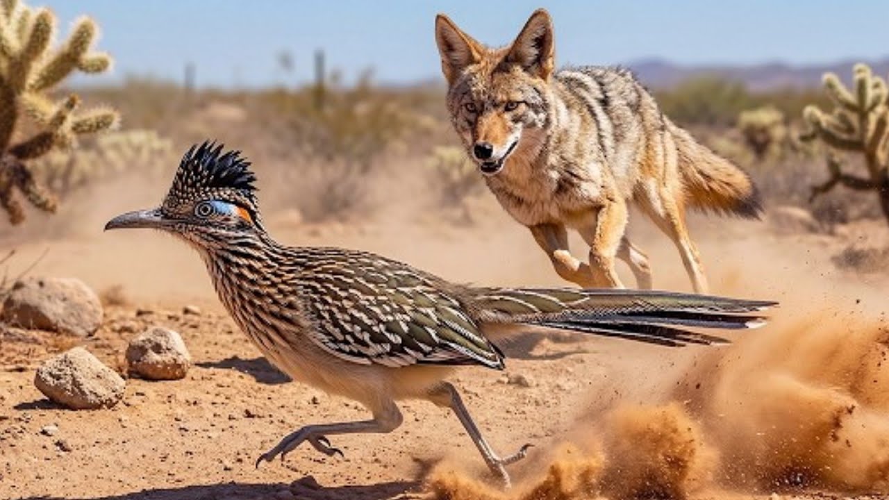 CORRECAMINOS MAYOR TENTANDO SOBREVIVER NO DESERTO 