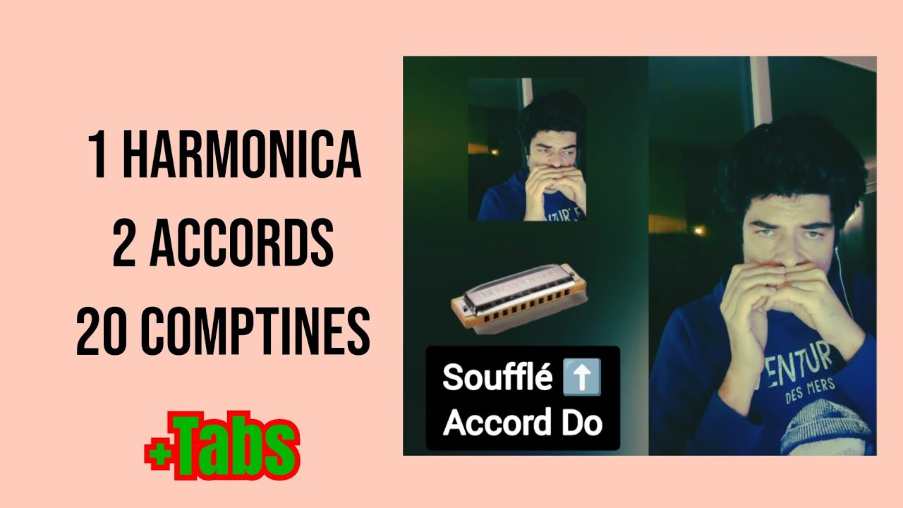 20 Comptines à l'harmonica (en Do) pour débutant avec tabs