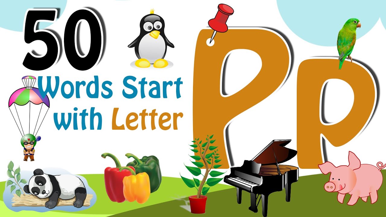 50 Words start with P | Phonics letter P | Letter P Vocabulary | Kids Video | Kids Grade| Kids Grade