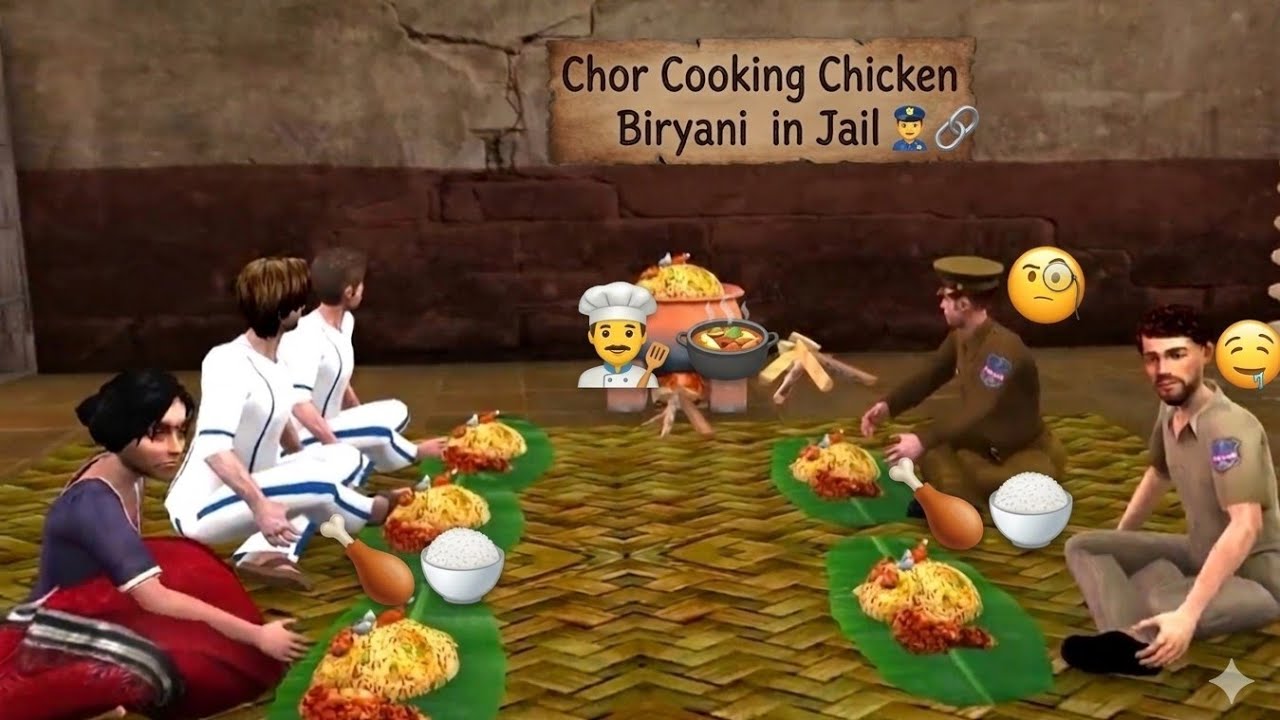 🤤चोर जेल में चिकन बिरयानी पका रहा था | Underground Kitchen Hindi Kahani | Cartoon moral story Video