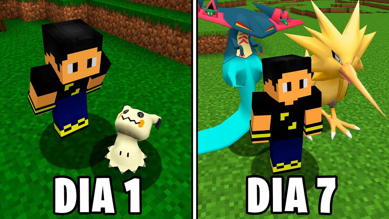 Sobrevivi 7 Dias na Dificuldade Impossível do Minecraft Pixelmon - O FILME