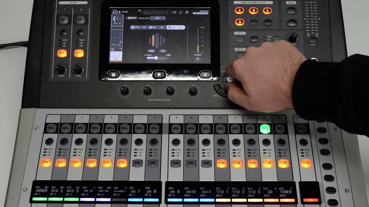 How to set the gain on a Yamaha TF1 Mixer