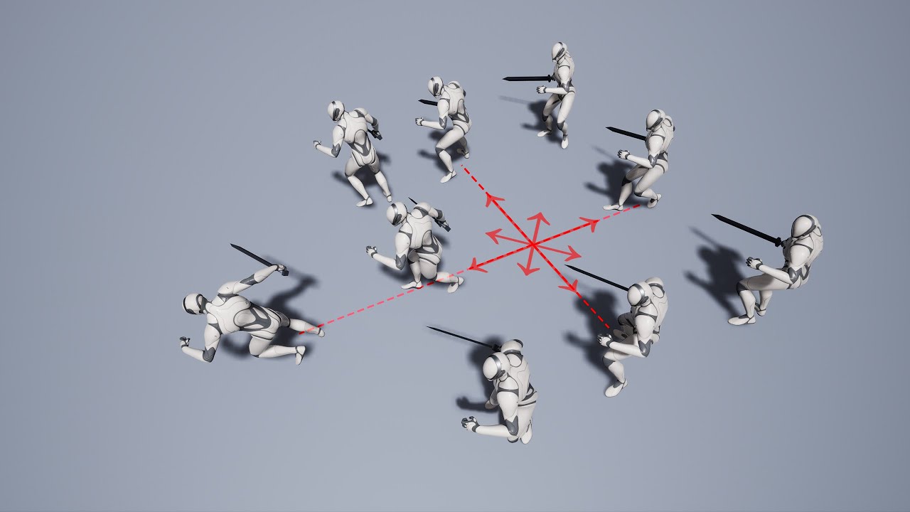 Unreal Engine Action RPG with GAS  #22 - 8 Way Movement Animation Blendspace for Melee Combat