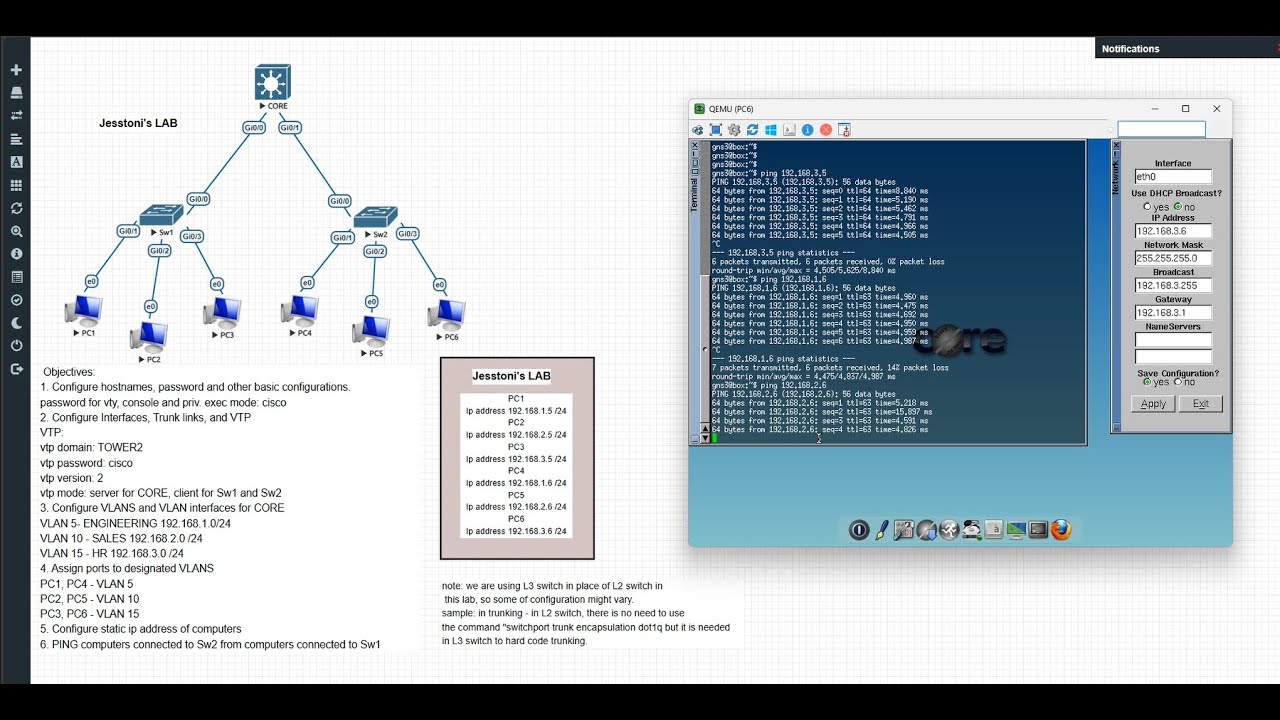 CISCO DTP, VTP, and INTER VLAN configuration in EVE NG