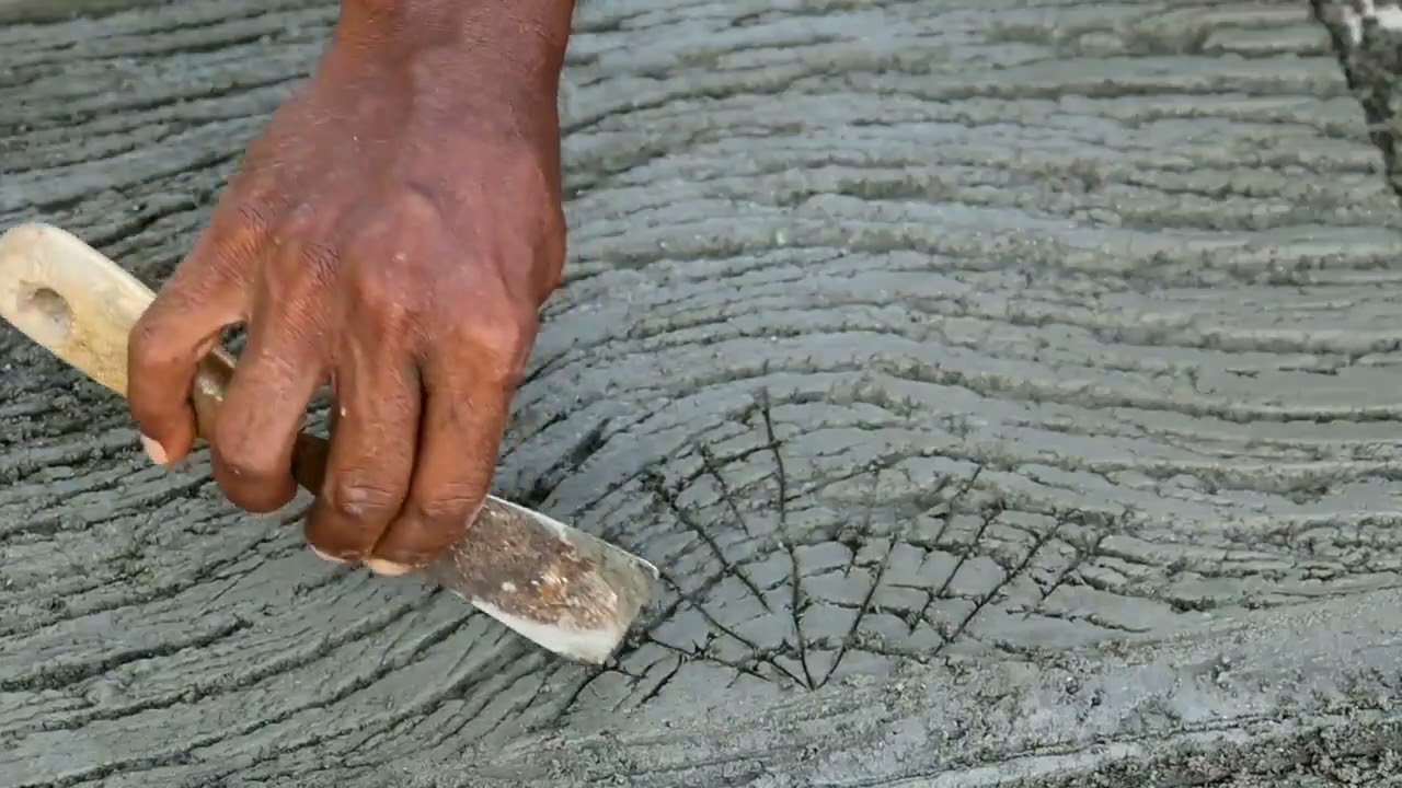 Must be imitated‼simple and easy way to make a wooden patterned stone path in the garden #steppin...