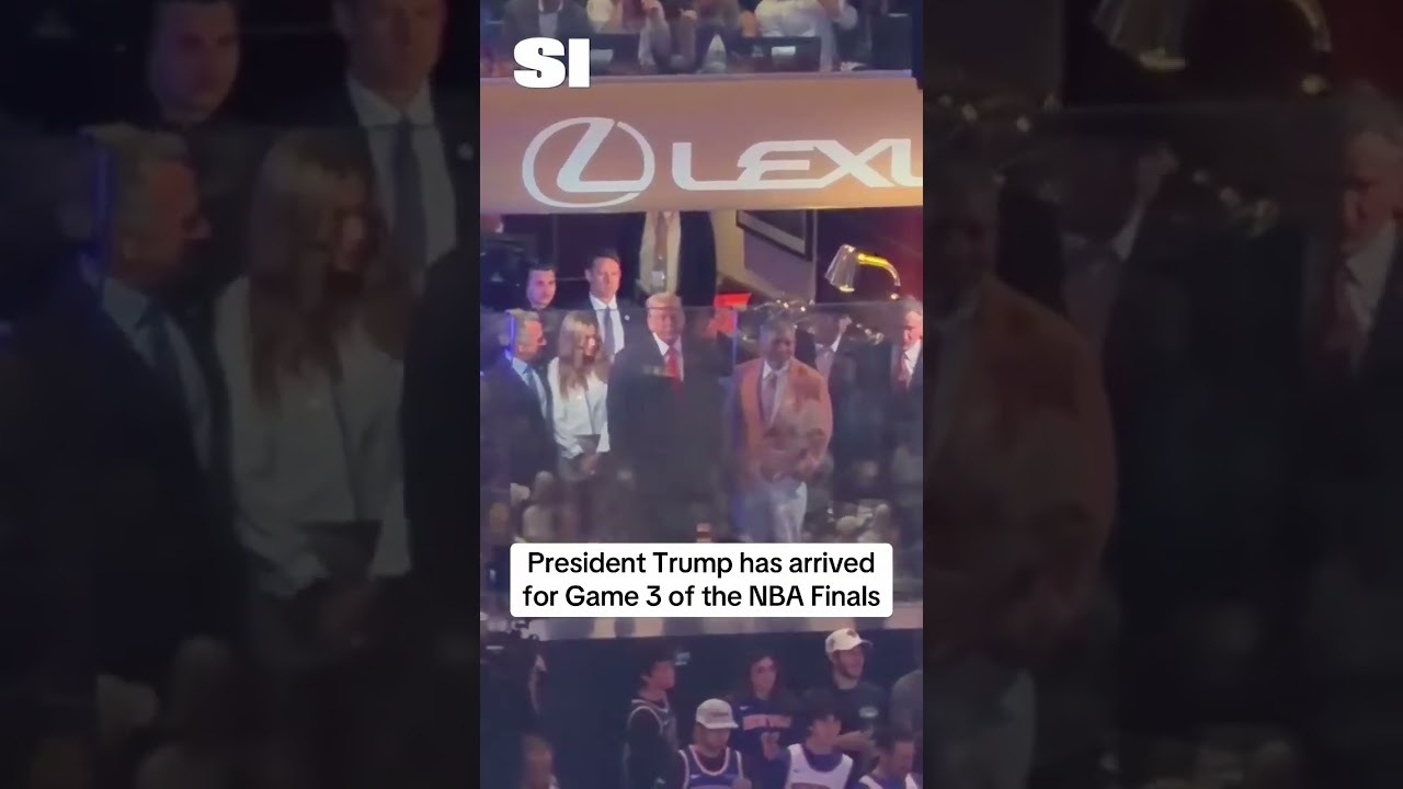 President Trump has arrived at Madison Square Garden #finals #knicks #trump