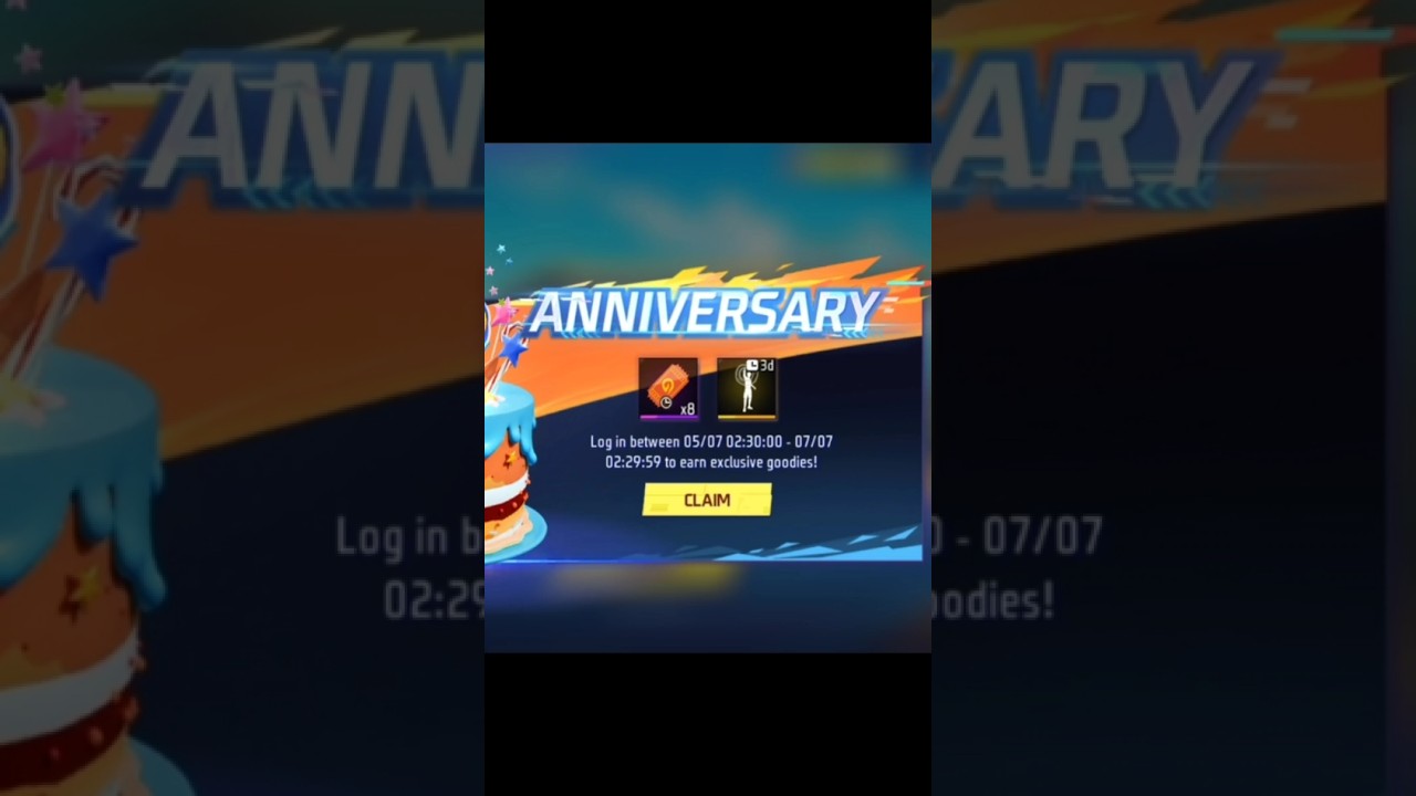 8th anniversary 🥳 free rewards 💐 #freefire