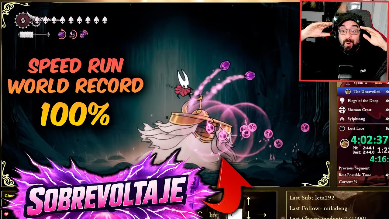 EL SPEED RUN RECORD MUNDIAL IMBATIBLE de SILKSONG al 100% GLITCHLESS